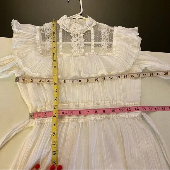 Gunne Sax Vintage 70s Dress Size Small Cottagecore Lace Ruffle Wedding Dress EUC - Picture 6 of 16